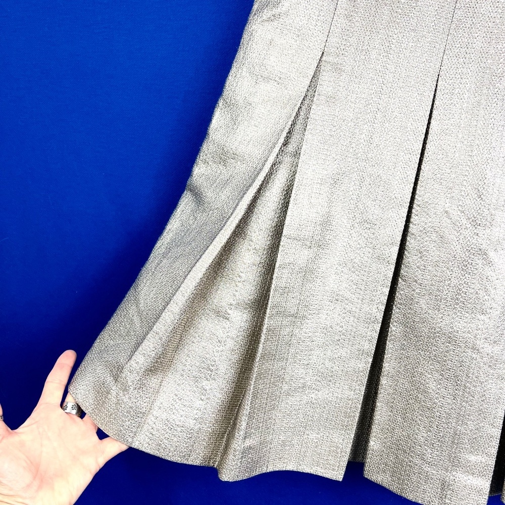 👗🔱|•LAFAYETTE 148 NEW YORK•| Lois Ceremonial Metallic Sleeveless A-Line Dr… - Picture 5 of 15